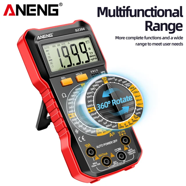 Aneng sz304デジタルマルチメータ、真のrms、ハンドヘルド、多機能高 