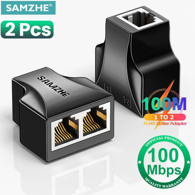 Samzhe – Adaptateur Ethernet, Séparateur D'extension De Câble Lan Pour  Connexion Internet Cat5 Rj45 Coupleur De Contact, Prise Modulaire -  Ordinateur Câbles & Connecteurs - AliExpress