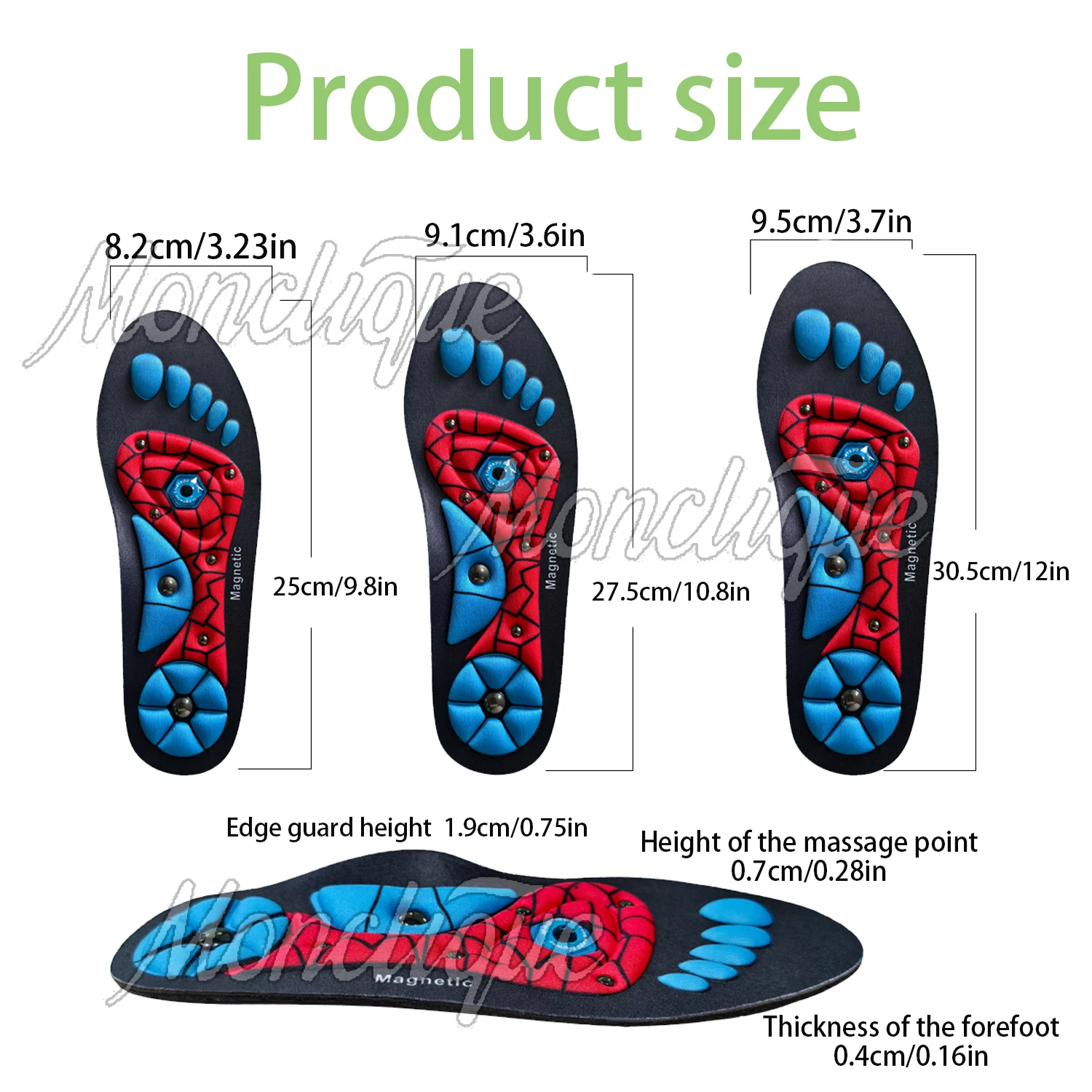 1Pair/2Pair Magnetic Therapy Massage Insoles Men Foot Acupoint Massage Insoles Arch Support Orthopedic insole Comfort Shoe Pads