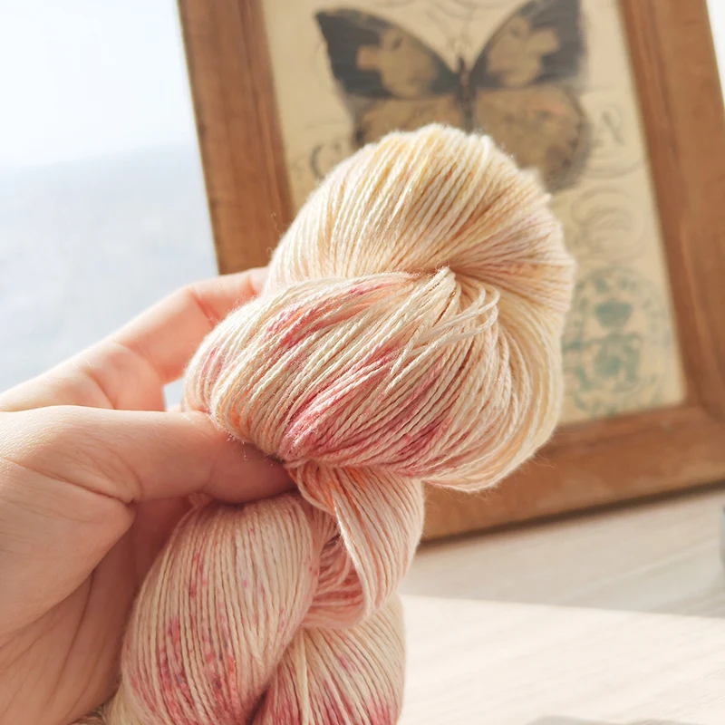 1 piece 50g Handpainted  Lotus Yarns Silk 8 Soft Shiny Lace Weight Yarn, Cool and Skin Friendly  Summer Yarn 5