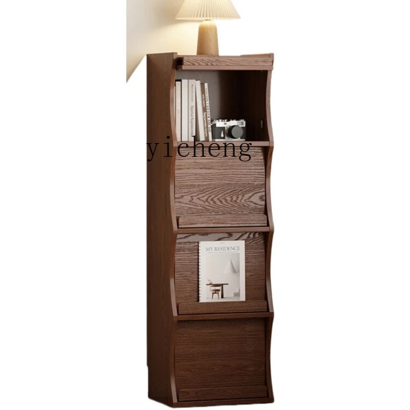 

ZC Wall Side Small Bookcase Floor Storage Rack Home Living Room Integrated Storage Locker Children Simple Bookshelf