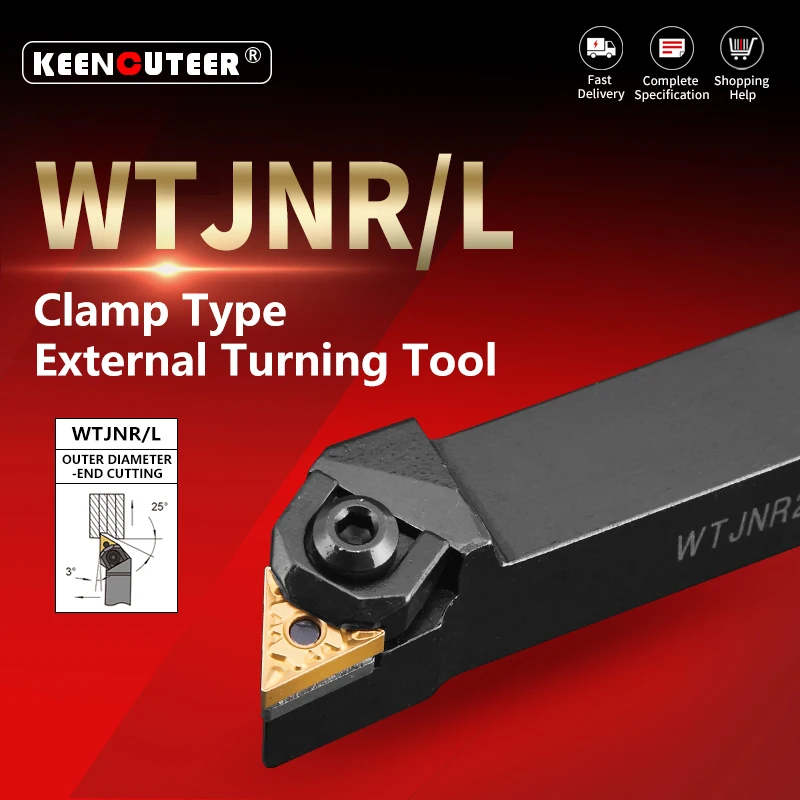 

WTJNR1616 WTJNR2020 WTJNR2525 WTJNR3232 External Turning Tool WTJNR WTJNL Lathe Bar Turning Holder CNC Cutting Tool Cutter Bar