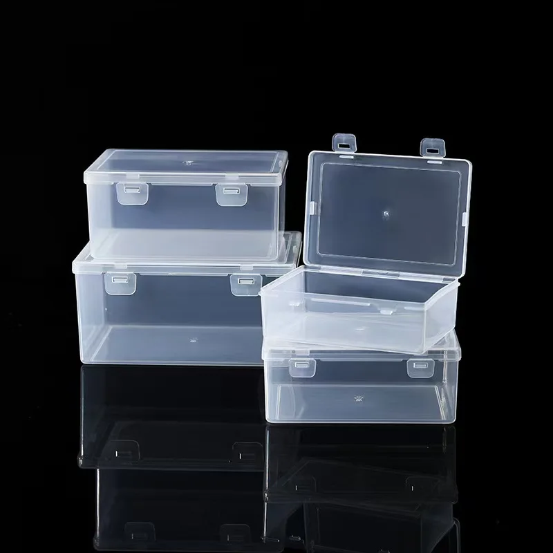 2Pcs/투명 플라스틱 보관 상자 휴대용 다기능 문구 정리 상자 가정용 보관 상자