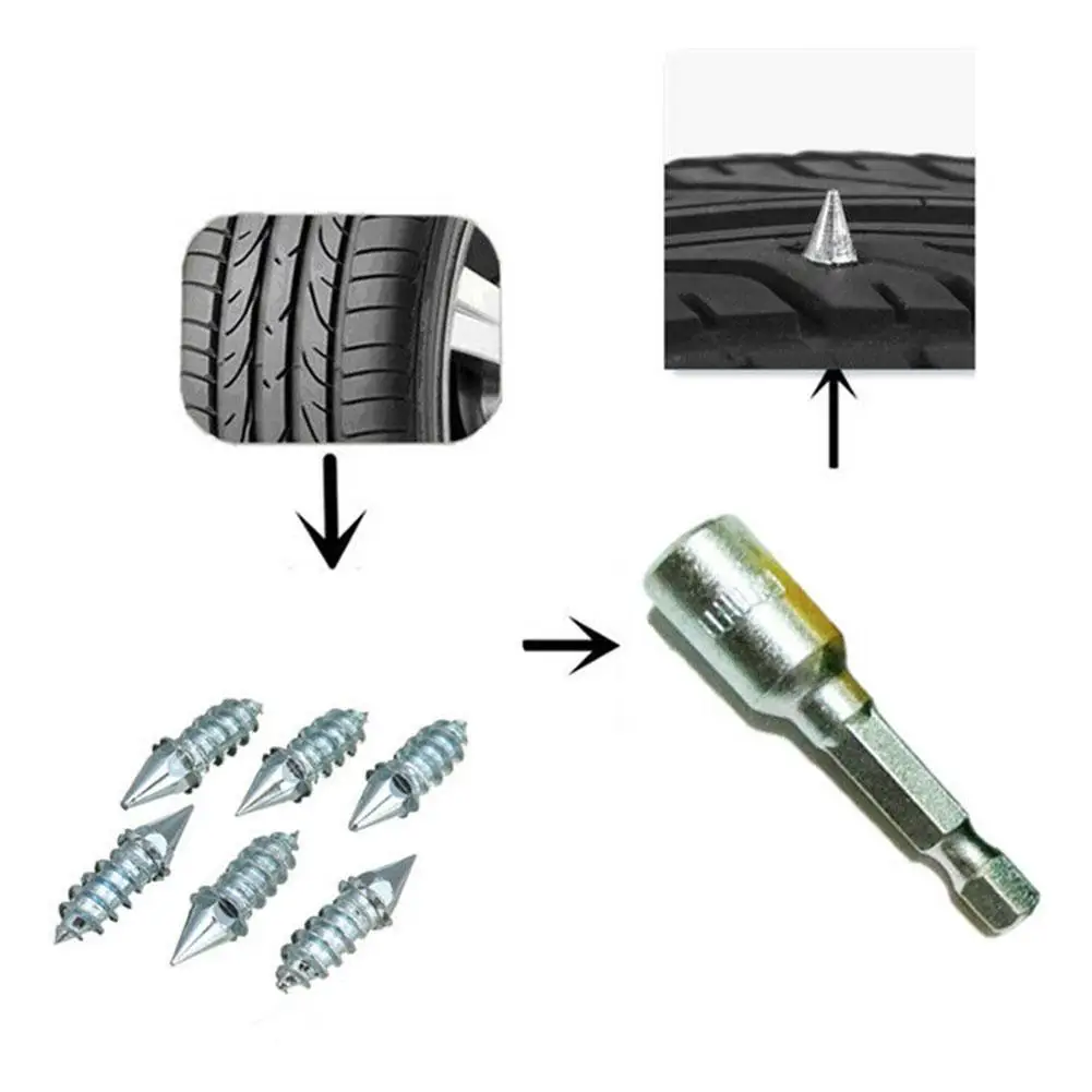 Tire Chains 50PCS Winter Car Tires Studs Spikes Wheel Chains