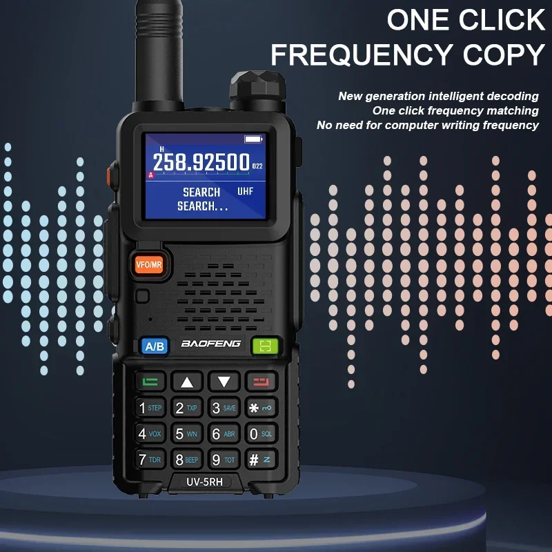 Фото Портативная рация Baofeng UV-5RH Air Band, трехдиапазонная Беспроводная радиостанция AM, FM, приемник дальнего действия, двухсторонний, для любительской радиосвязи №3