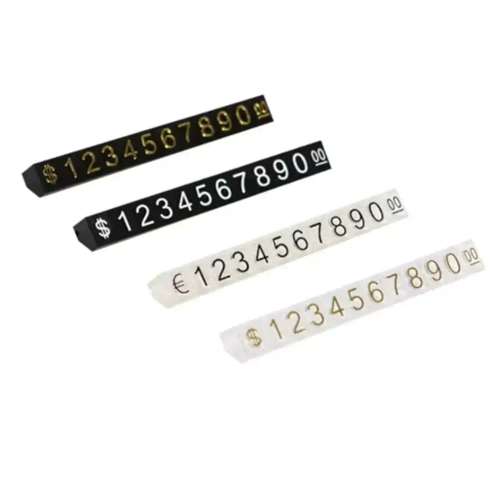 9x6.5mm L Plastic Cubes Price Display Tags Adjustable Number Stand Frame Label Jewelry Showcase Counter Price Display price display stand