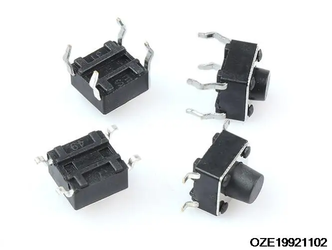 Round Button 4P DIP PCB Momentary Tact Tactile Switch 6mmx6mmx5mm 100 Pcs