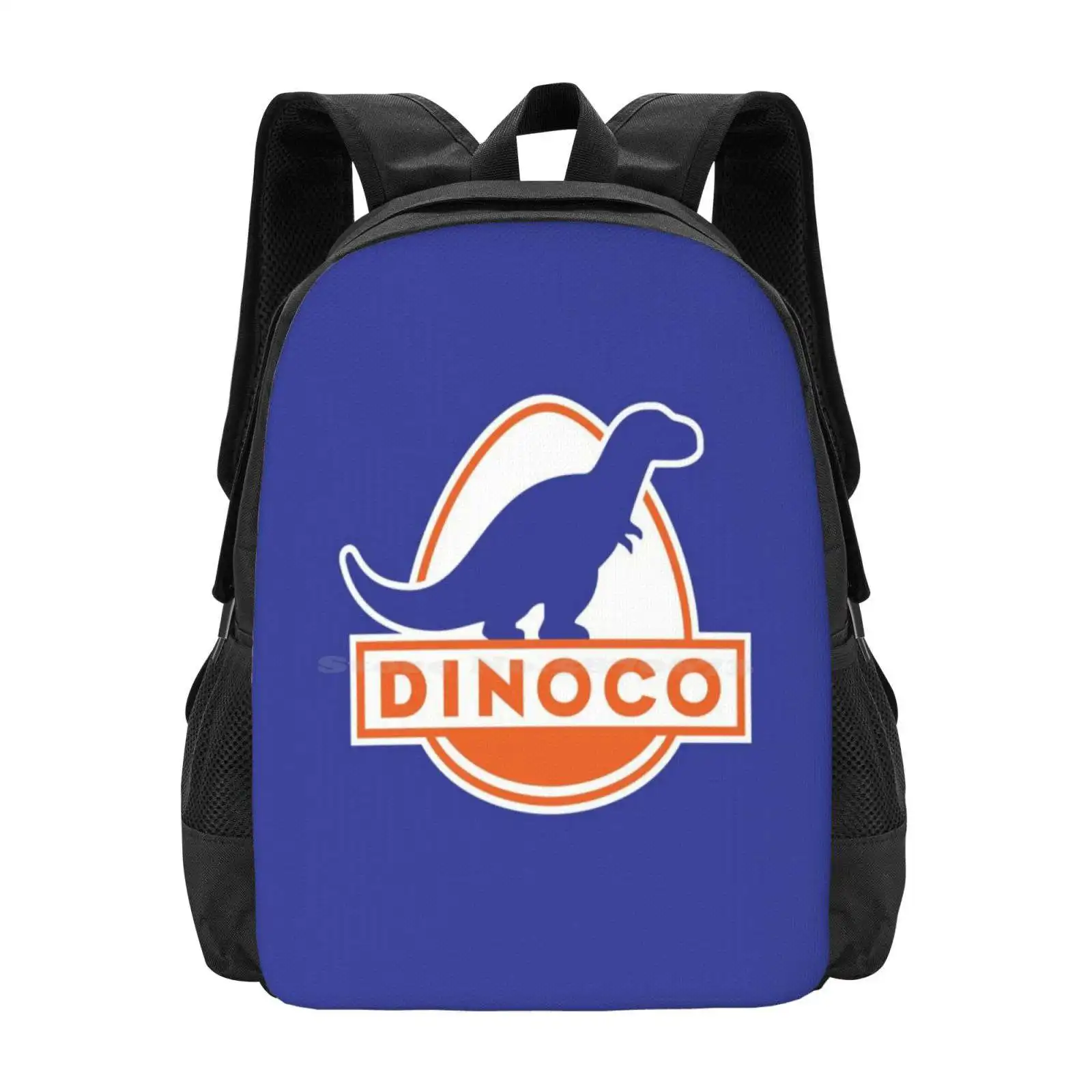 Dinoco ( Cars ) Pattern Design Bag Zaino Per Studenti Dinoco Logo Dinosaur Logo Stazione Di Servizio Oil Corporation Oil Company