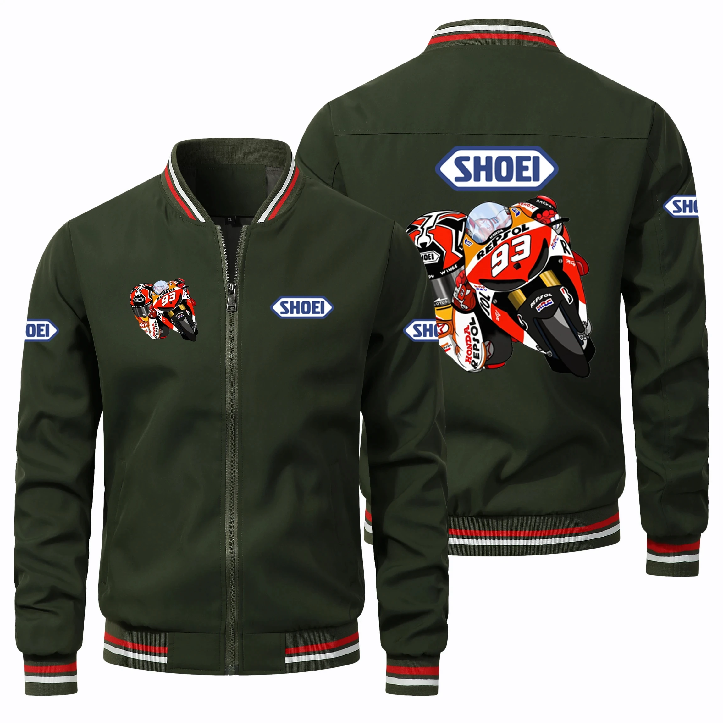High end fashion hot selling SHOEI Motorcycle Racing Marquez 93 motorcycle men's casual oversized cycling jacket