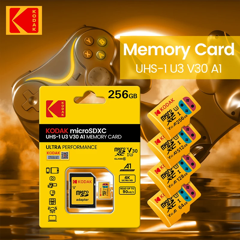 KODAK 64GB Micro SD Card U3, Camera Plus, Nintendo-Switch