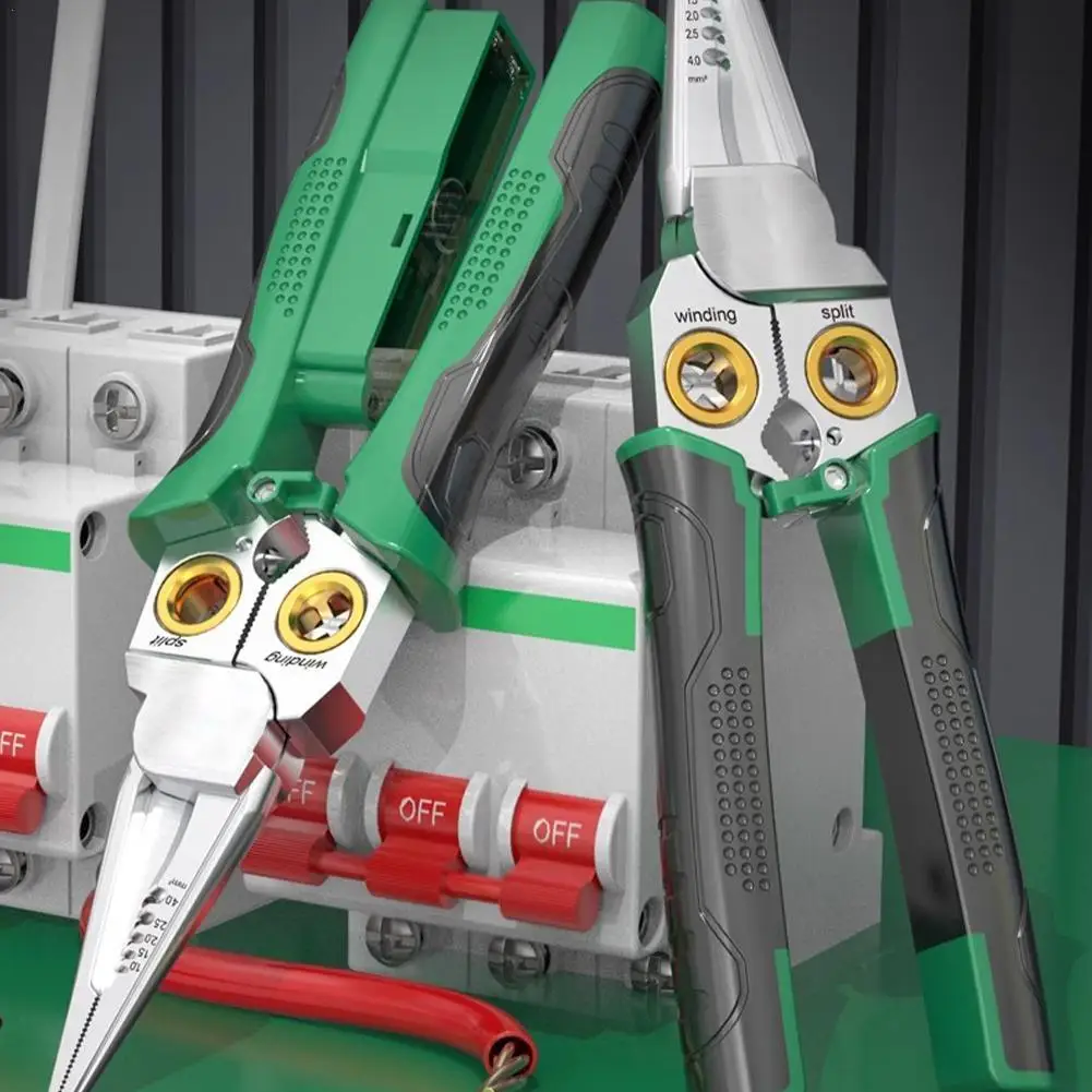 Pince à Dénuder Multifonctionnelle Pour électricien, Dénudeur De Câble, Coupe, Fendage, Réparation, Outils à Main, 8 En 1, 7 En 1