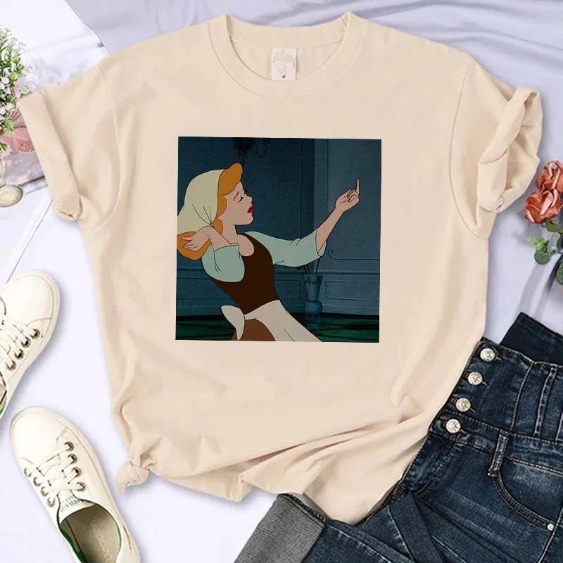 Streetwear Hip Hop Graphic Disney Princess T Shirt Women Harajuku 90s Cute T-shirt Funny Tshirt Female Clothes