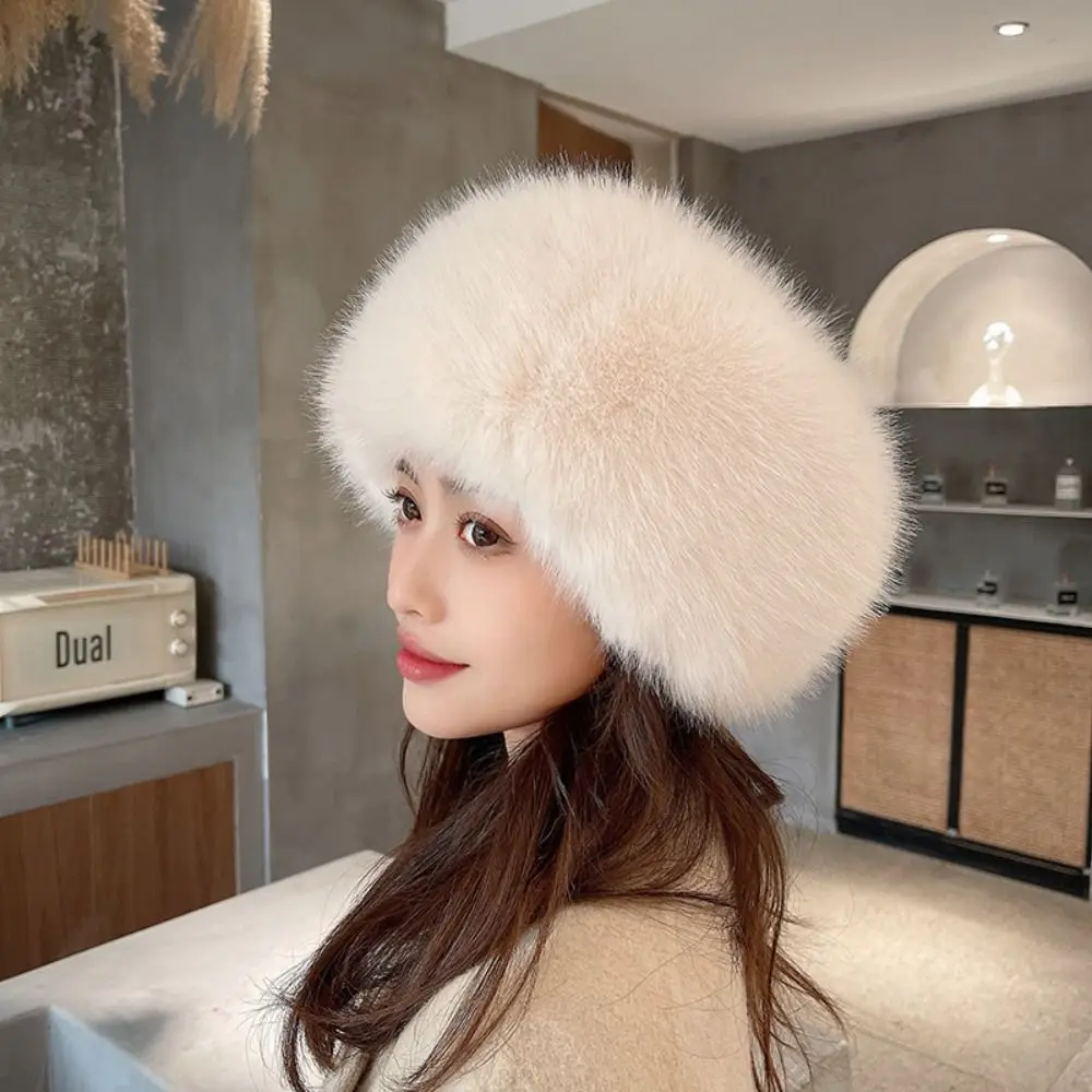 

Faux Fur Faux Fur Hat Fashion 8 Colors Fluffy Women's Furry Hat Acrylic Fibers Empty Top Hat Winter