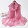 Korean Solid Transparent Chiffon Travel Holiday Beach Towel Sunscreen Shawl Female Summer Air Conditioning Ice Silk Scarf M10 4