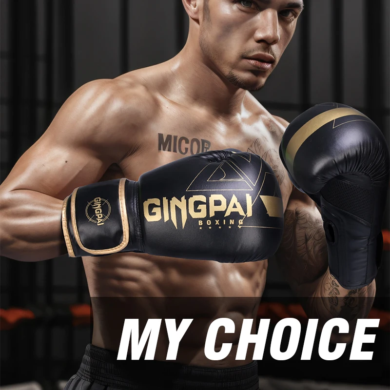 Boxing Gloves 8 12 14oz PU Leather Muay Thai Sanda Free Fight MMA Kick Boxing Training Men Women Kids