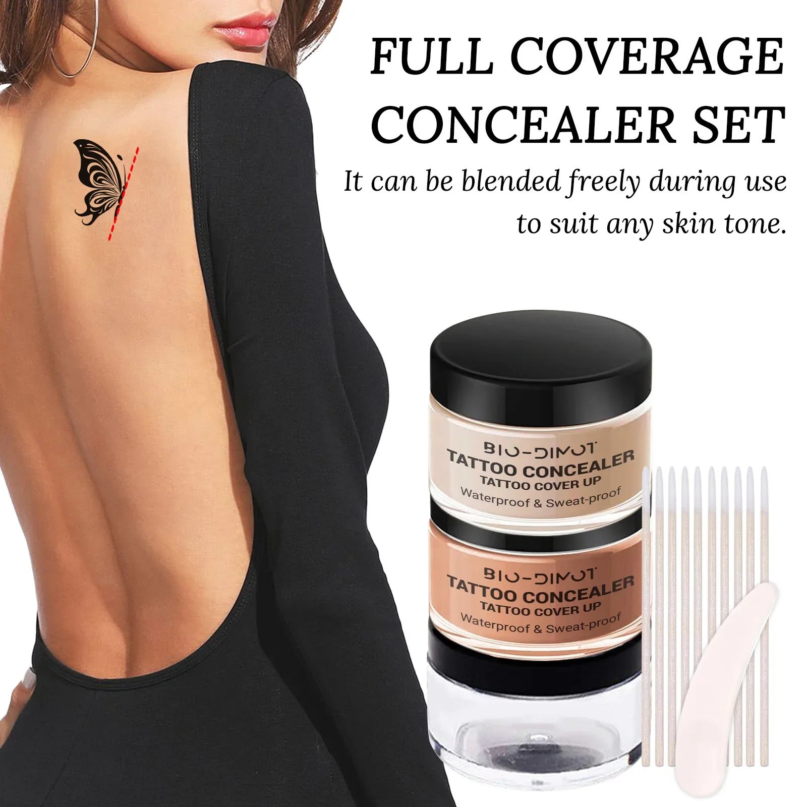 Waterproof Full Coverage Concealer Cream For Tattoos Scars Natural Finish Foundation For All Skin Tones & Types Foundation Cream_voghion.com