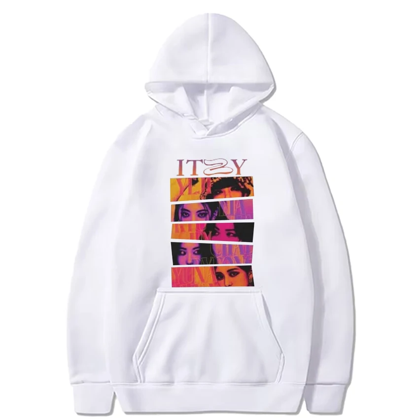 ITZY group World Tour Fashion Y2k print Hoodie 2024 kpop Men Women Casual Loose Sweatshirt Unisex Fleece Long sleeve pullovers