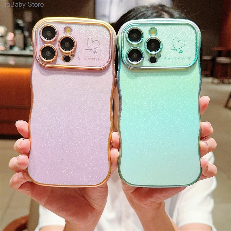 Coque de protection pour appareil photo en forme de cœur avec liquide pailleté de luxe pour iPhone 11 12 13 14 15 16 Plus Pro Max_voghion.com