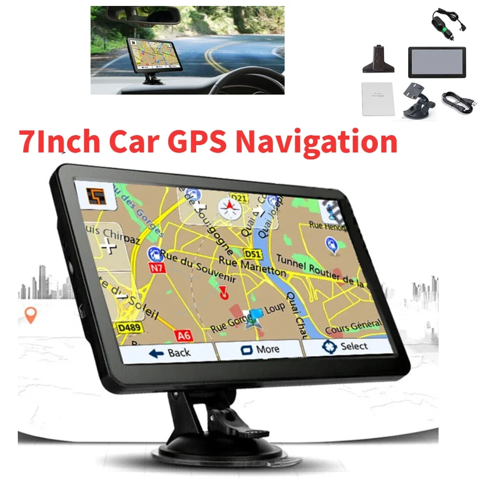 7Inch Car GPS Navigation 256MB 8G HD Touch Screen GPS Navigator Australia North America Europe Map Navigation System gps navigator multimedia navigation