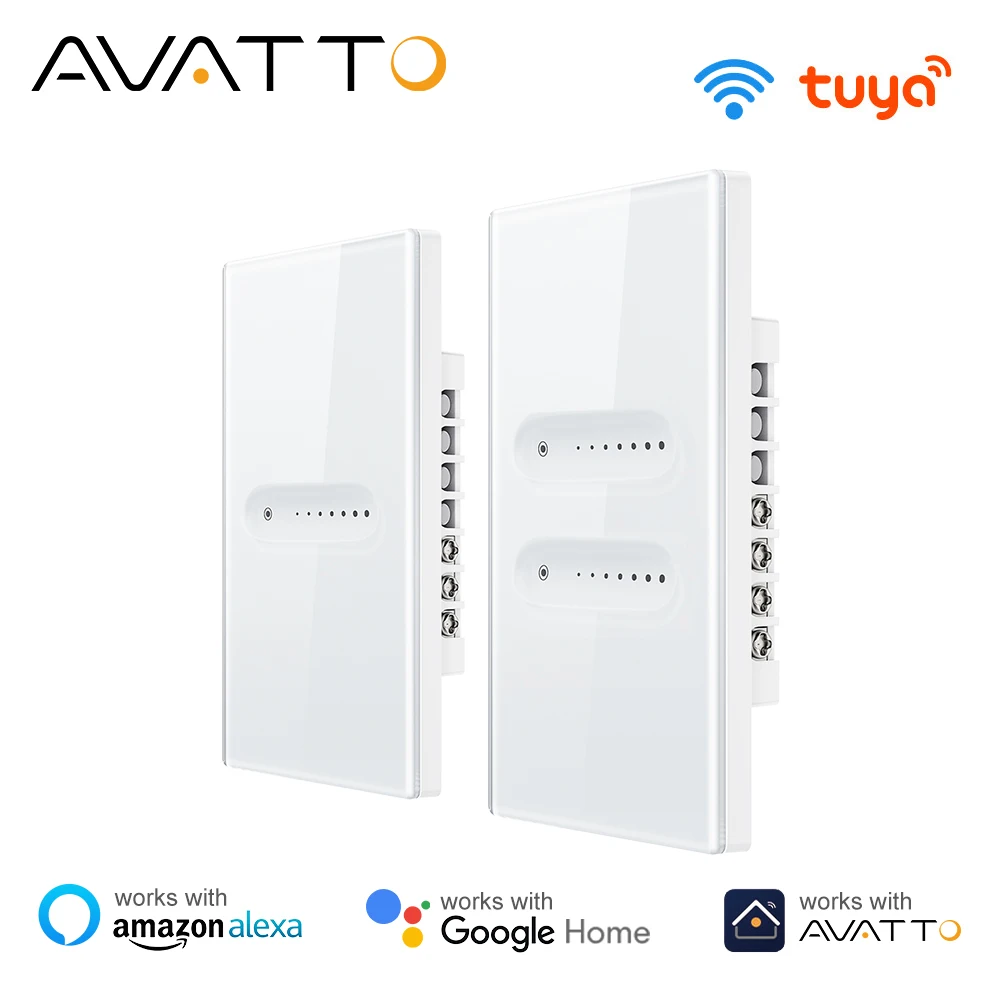 สวิตช์หรี่ไฟอัจฉริยะ AVATTO Tuya WiFi 1/2 ช่อง สวิตช์หรี่ไฟแบบสัมผัส ควบคุมผ่านแอพ รีโมทคอนโทรล ใช้งานร่วมกับ Alexa และ Google Home 1