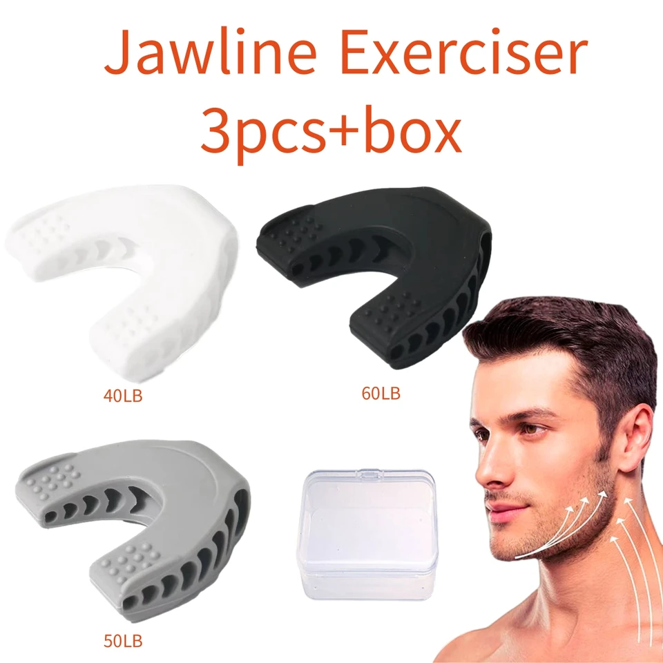 3PCS Premium Facial Exerciser - Jawline Trainer 3 Resistance Levels Tighten  Tone & Strengthen jawline, chin, lips and cheekbones