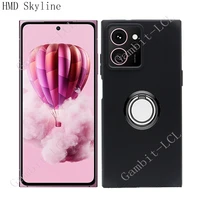 For HMD Skyline 6.55" 2024 HMDSkyline TA-1600 Back Ring Holder Bracket Phone Case Smartphone TPU Soft Silicone Cover 1