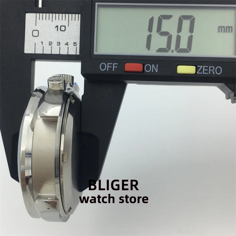 BLIGER 40mm Fashion quartz chronograph Men's watch Sapphire Glass VK63 Movement Calendar Green White black dial rubber bracelet