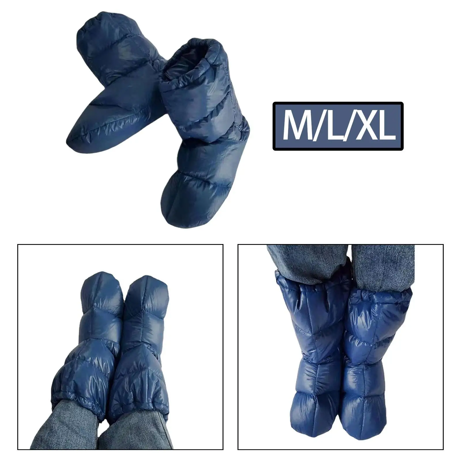 Warm Bootie Shoes Feet Cover Socks Camp Tent Down Slippers for Hiking Winter Indoor