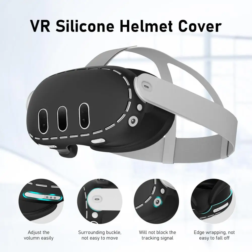 

Силиконовый защитный чехол, VR-гарнитура, пыленепроницаемые игровые аксессуары для лица VR, совместимые с Meta вопросы 3, VR-гарнитура