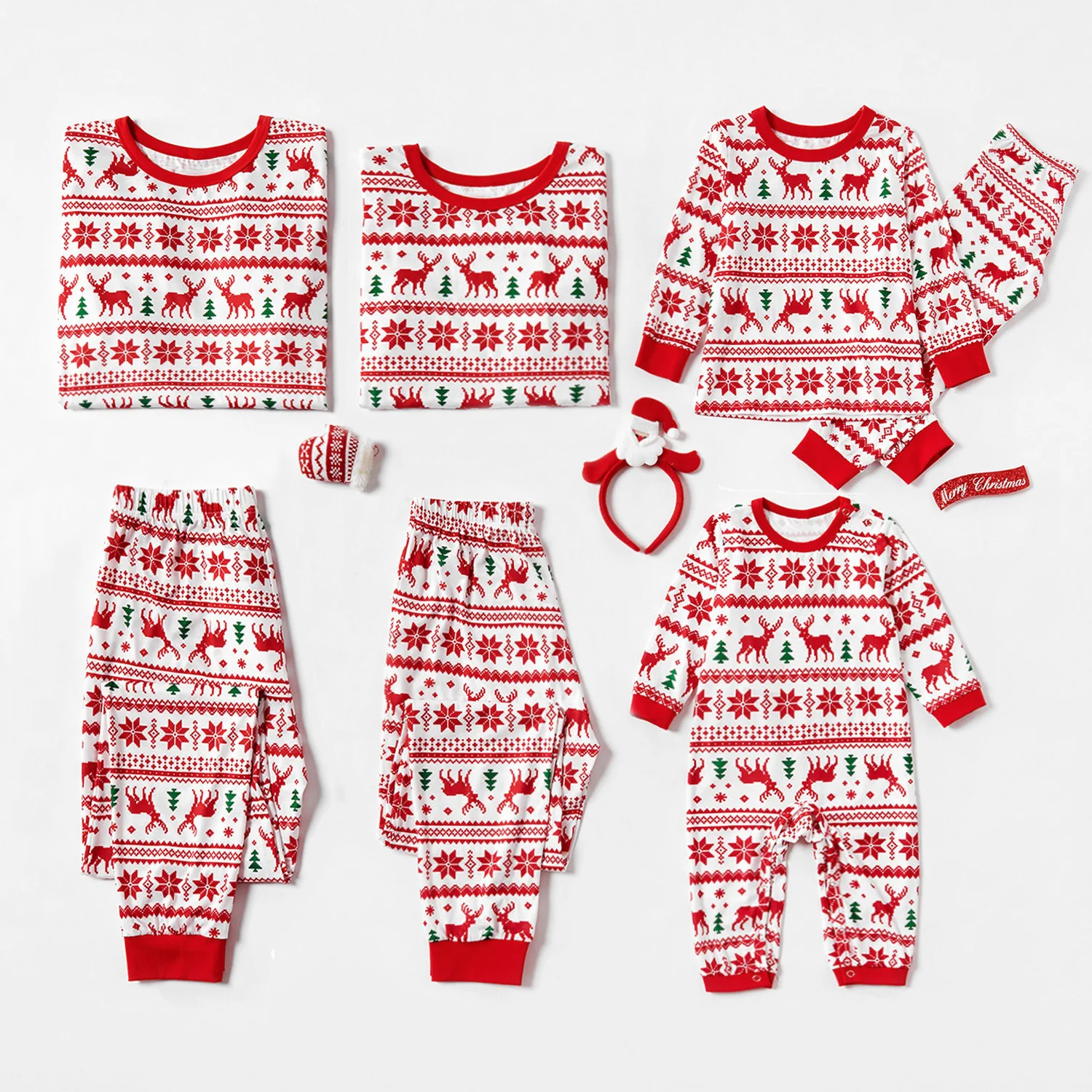 thumbnail image 4 of Conjunto de pijama navideño PatPat Merry Christmas, conjuntos familiares a juego, ropa de dormir, conjuntos de ropa con renos y copos de nieve (resistente al fuego), 4 of 5