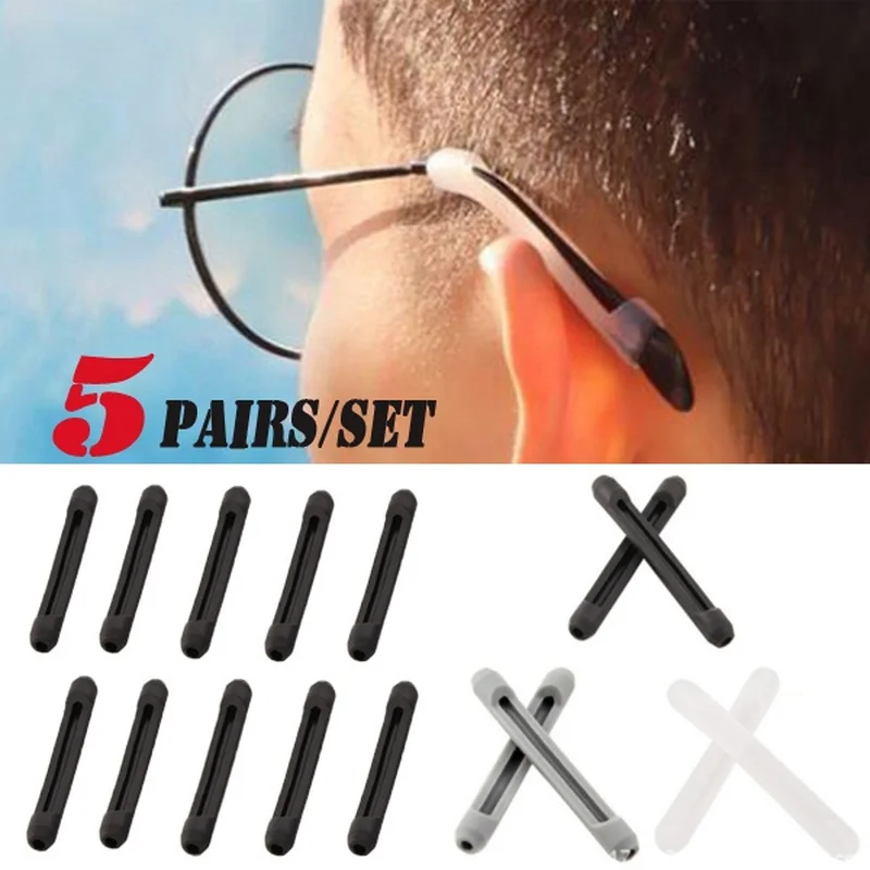 5pairs silikon brillen rutsch feste ohr haken anti-slip elastische
