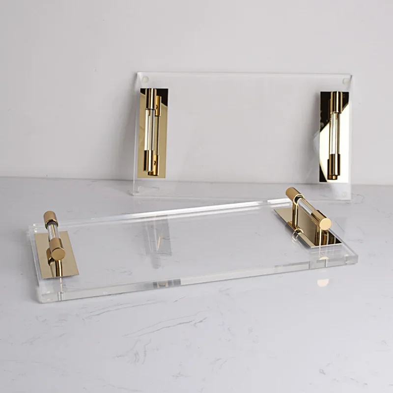 Nordic Transparent Acrylic Tray Cosmetic Jewelry Storage Box Home Decor Perfume Aromatherapy Ornaments Rectangle Storage Tray 4