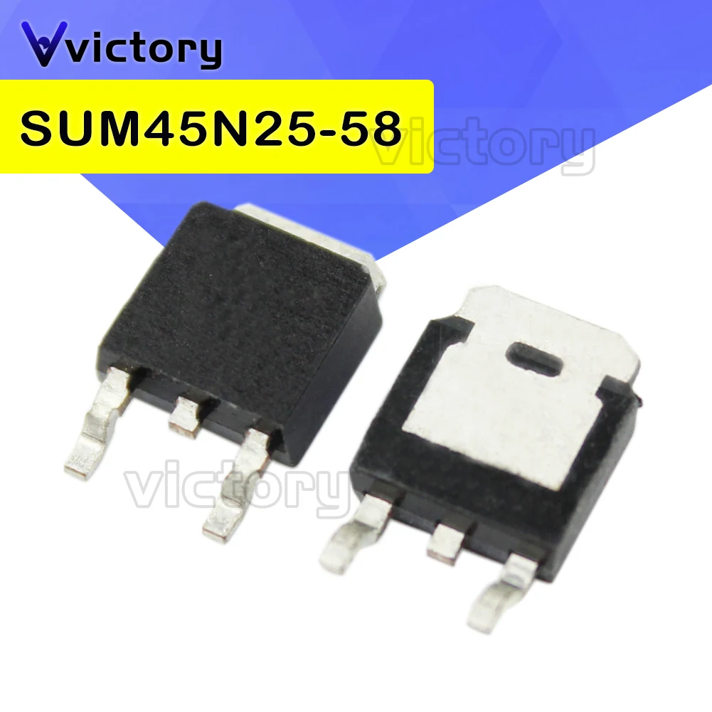 10 шт SUM45N25-58 TO263 SUM45N25 TO-263 45N25 N-Channel 250V 45A MOSFET |