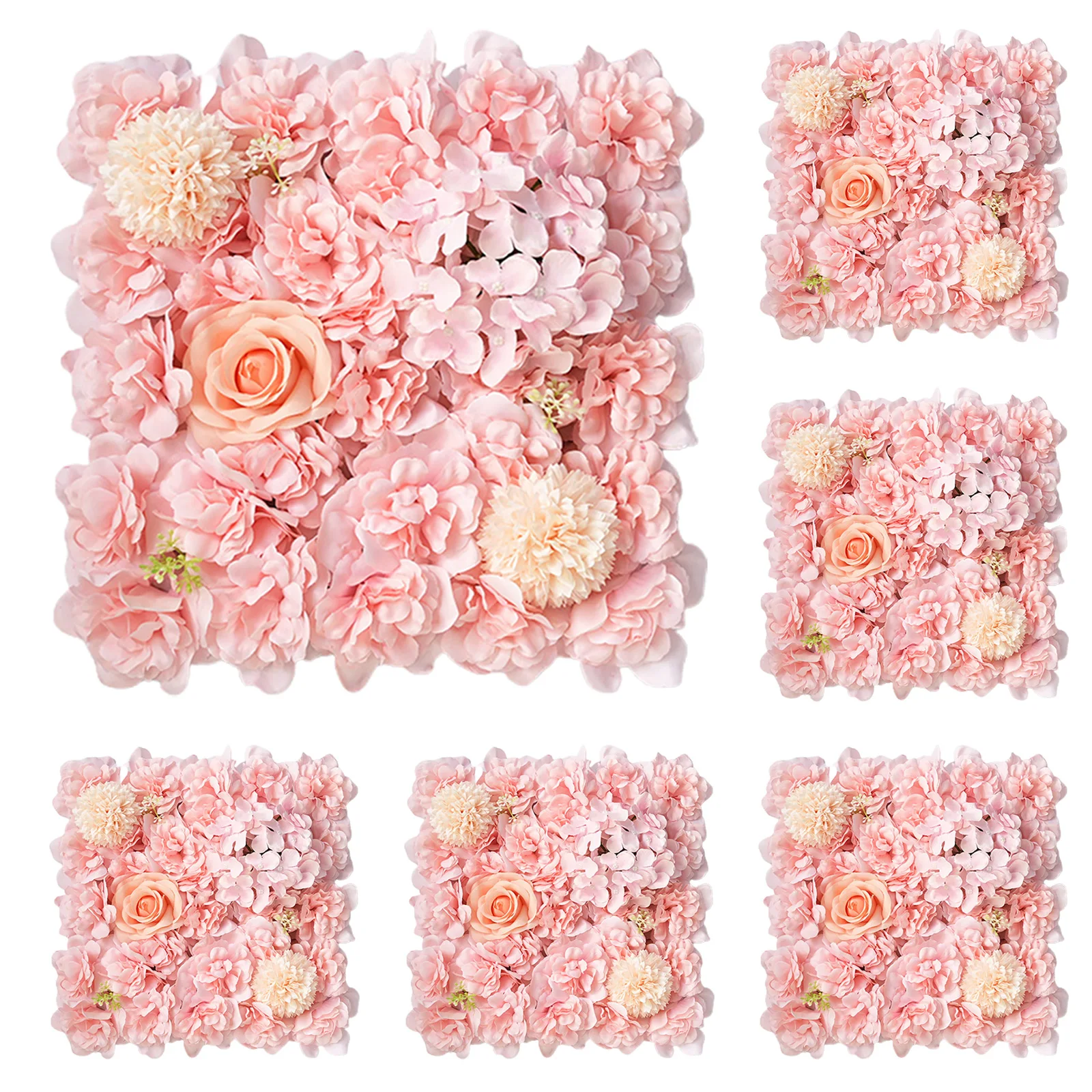 

Artificial Silk Flowers Wall Panels 3D Rose Flower Art Wall Backdrop DIY Wedding Party Bridal Shower Background Home Decoration