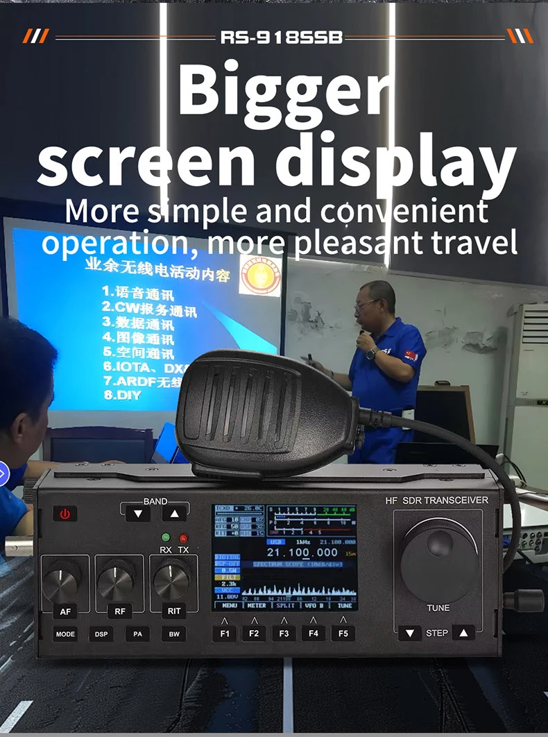 RS918 SDR shortwave radio station 15W CB Radio 27MHz FM CW SSB Transceiver 2MHZ-