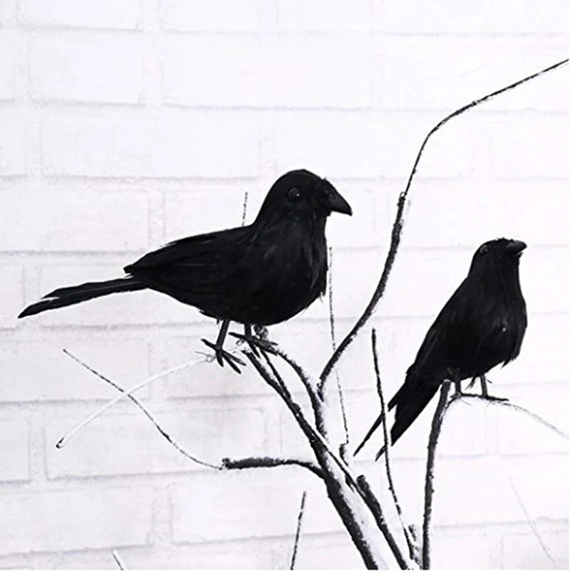 

Black Feather Crow Halloween Props Mock Crow Spooky Feather Decoration Props Halloween Party Scary Animal Horror Props
