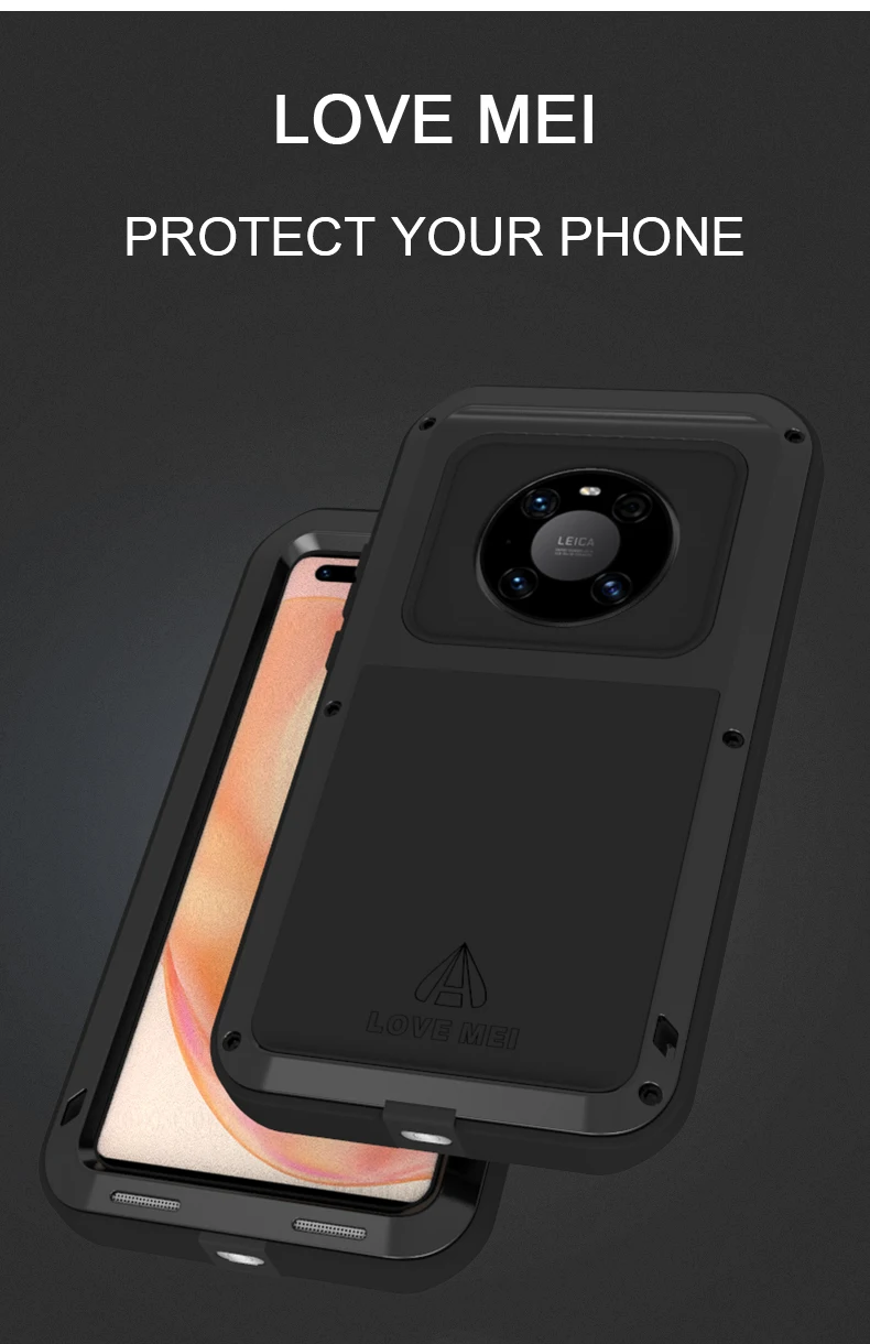 

Huawei Mate 40 Pro Case Original LOVE MEI Powerful Metal Armor Shock Dirt Proof Water Phone Cases For Huawei Mate 40