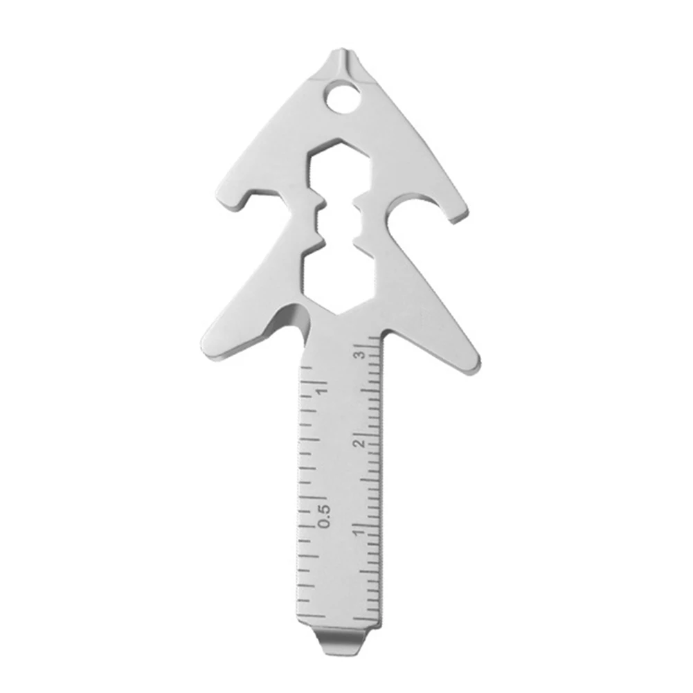 Lightweight Pocket Multi Tool Stainless Steel with Hex Wrench Bottle Opener Screwdrivers Ruler and Rope Cutter