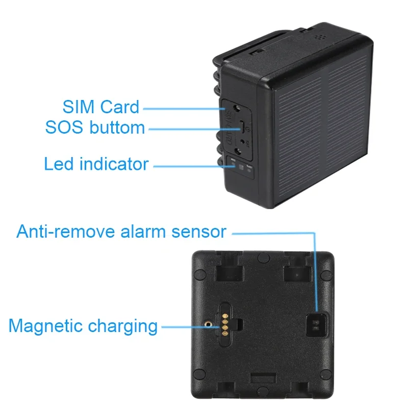 RF-V26 2G Solar GPS tracker anti-lost for Pet sheep cow Cattle animal And Car global positioning Tracker / RF-V24 tracker 2G/4G