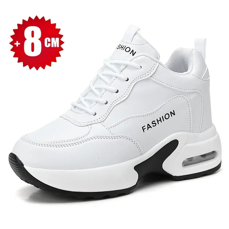 High Quality Waterproof Autumn Winter Running Shoes Women Height Increase 8cm Cushion Running Shoes Ladies Non-Slip Jogging Shoe