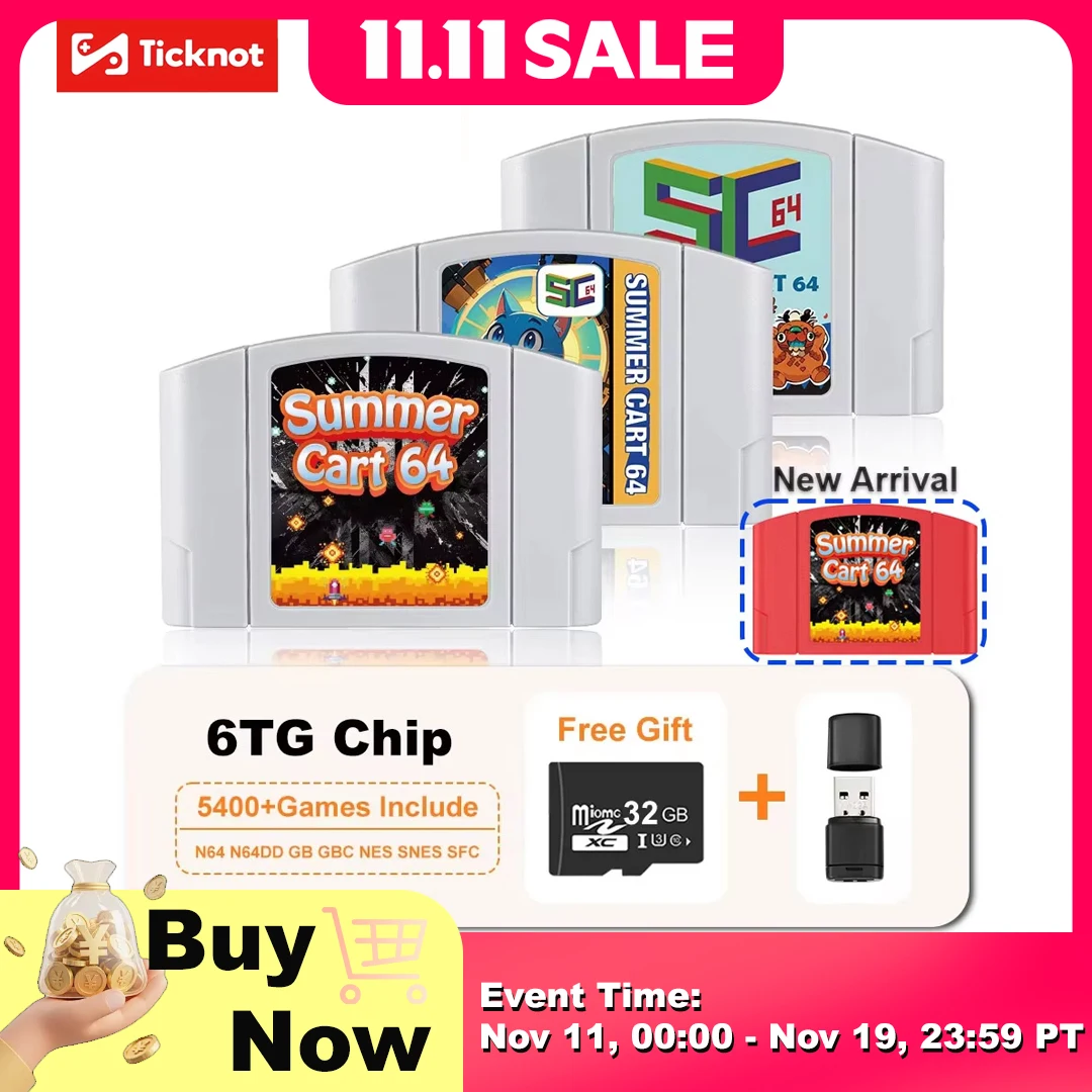 5400 で 1 SummerCart 64 ゲームカード N64 レトロゲームカートリッジ