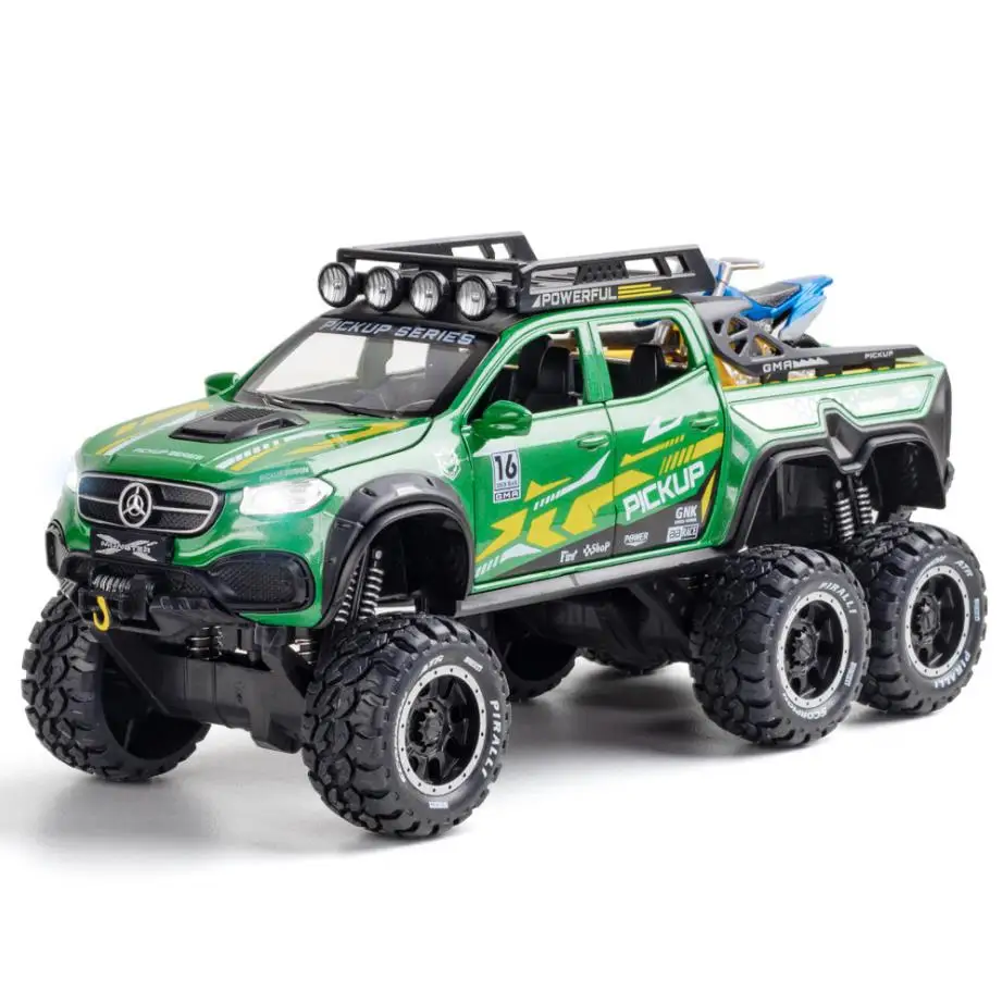 

1:28 Mercedes Benz X-CLASS 6X6 колеса, литые автомобили, металлическая модель, монстр, пикап, грузовик, игрушка A89