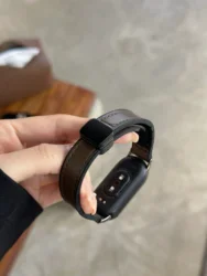 Magnetic Leather Strap for Smartwatch Replacement Bracelet (Coffee)