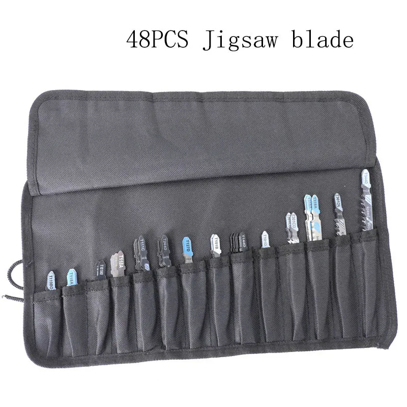 

48Pcs Jigsaw Blades Set T-Shaft HCS Jig Saw Blades For Metal Wood Plastic Cutting T118A T244D T344D T301CD