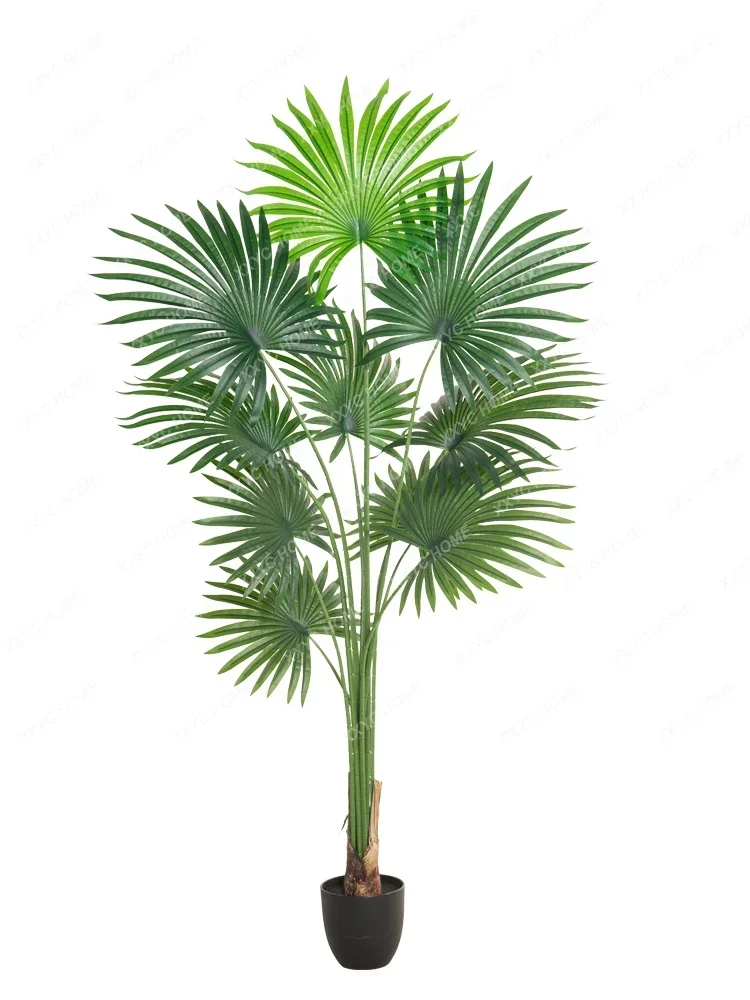 

Simulation Green Plant California Chinese Fan Palm Bonsai Landscaping Fake Trees Plant Bonsai Interior Decoration Ornaments