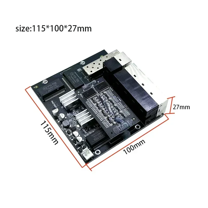 산업용 스위치 모듈, sfp, 10 포트, 100, 1000M, 8 포트, 802.3at, af, poe 입출력 48v, 2 포트, 업 링크, nvr, 1 포트