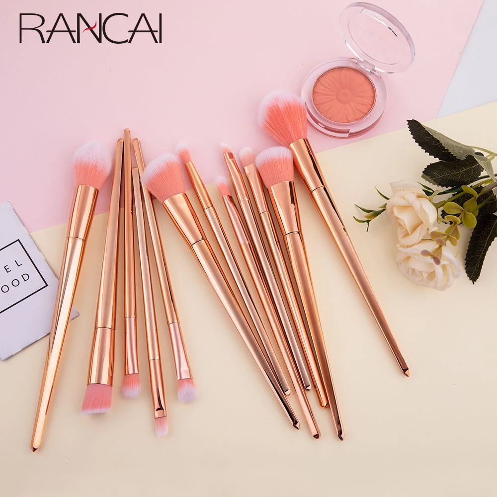 Set di 12 Pennelli per il Trucco: Pennello per Fondotinta in Polvere, Pennello per Blush, Pennello per Contouring, Correttore, Pennello per Occhi, Pennello per Sopracciglia, Strumenti Cosmetici - immagine 6