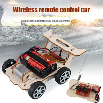 Fai da te telecomando modello di auto da corsa tecnologia materiali fatti a mano set di esperimenti scientifici per bambini plastica in legno