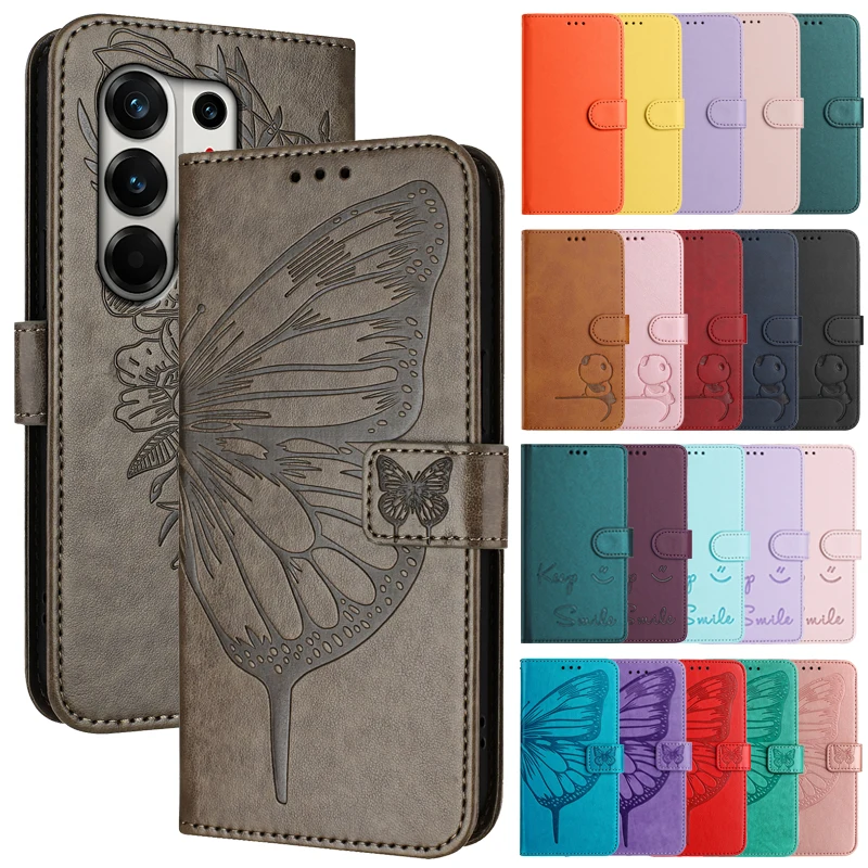 Classic Embossed Leather Phone Wallet Flip Case