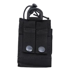 Durable Nylon Molle Radio Pouch for Hunting and Outdoor Use (Black)